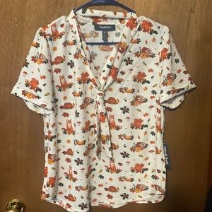 Modcloth Fall Harvest Tie Neck Top
